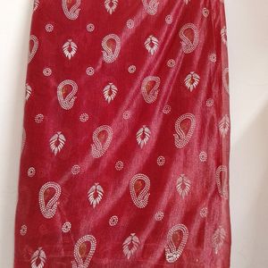 Red Chiffon Saree