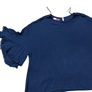 Large Size Dark Blue Top For Girls/Women