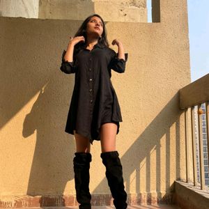 Black shirt dress