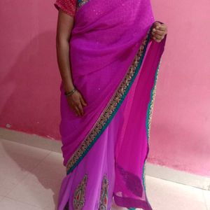 Magenta Festival Saree