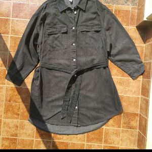 H&M Denim Shirt Dress Black