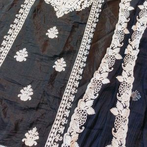 Black Embroidery Dresse Material