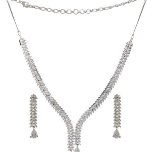 Leaf Link Ad Silver-Plated Jewellery Set