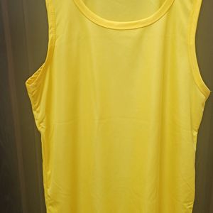 Sleeveless Bright Yellow Workout Tee