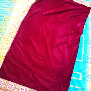 Purple Coloured Velvet Saree