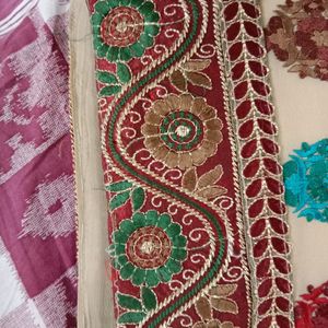 Georgette Saree With Machine parsi Work