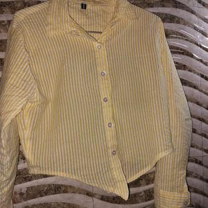 Pretty Corset Yellow White Stripped Shirt