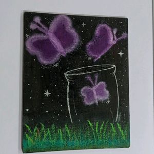 Canvas Board Painting Of Butterflies