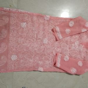 Size S Long Chikankari Kurti Available Low Prize