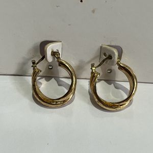 Forever21 Women Gold Planted Hoop Earrings