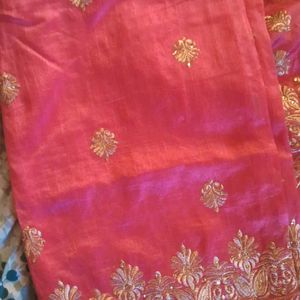 Saree With Golden Embroiderey