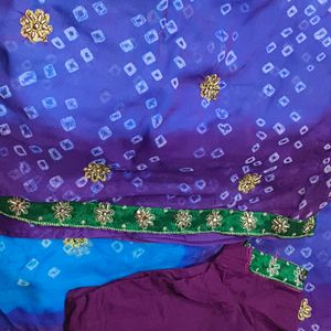 Blue Chiffon Saree