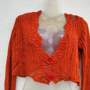 Orange Crochet Top