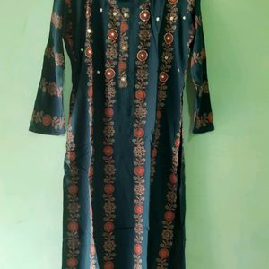 Blue Kurta With Orange Palazzos Sets