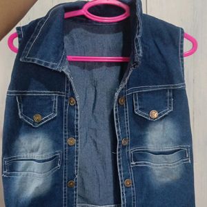 Half Denim Jacket Cum Shirt