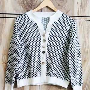 Black & Offwhite Cardigan Size-38