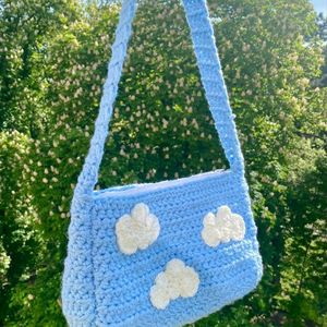 Cloud Blue Crochet Bag