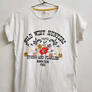 Girl's Flower Print T-shirt