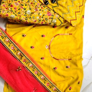 Musturd Color Lehenga With Unstiched Blouse