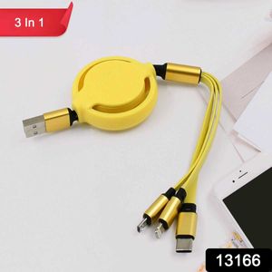 3 in 1 Retractable Charger Charging Cable (1 Pc /