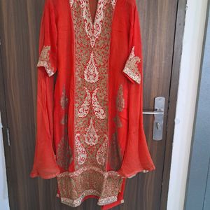 Tomato Red Suit❤️Kameez And Dupatta Set