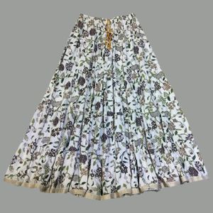 Price Drop! White Cotton Long Skirt