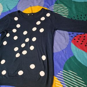 BLUE WITH WHITE DOT TOP