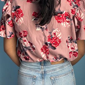 Cute Floral Print Top