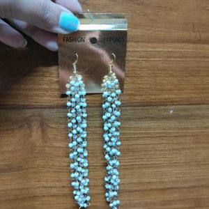 White Pearl Drop Earrings