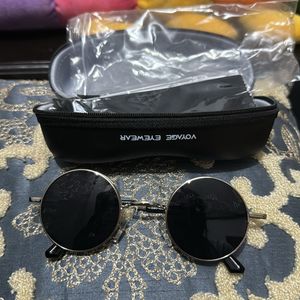 Voyage Black Sliver Round Sunglasses MG3504