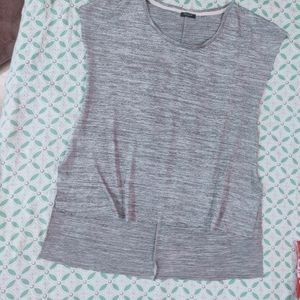 Grey Colour Shine Half Tshirt..,No Sew Fashio