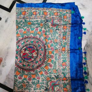 Ghicha Silk Sarees With Madhubani Painting