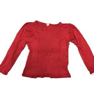 Red Full Sleeves Top For Girls