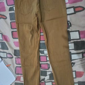 Womens Tan Colour Slim Denim Jeans