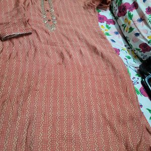 Peach Colour Kurta Ready Made