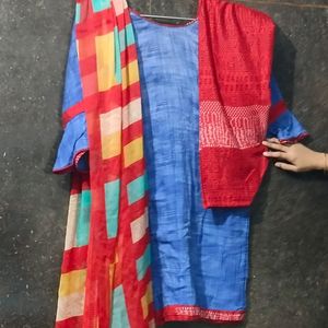 Blue Red Beutyfull Kurta Set