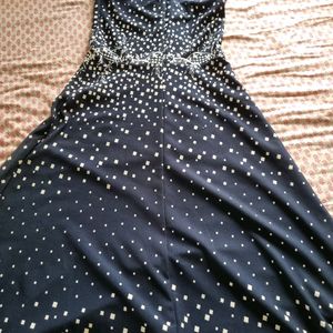 Long Navy Blue Stretchable Gown