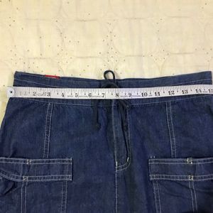 Denim Look Casual Skirt Waist 30