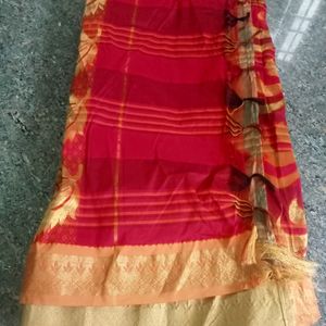 Red Colour Cotton Saree