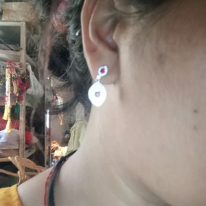 Pink Silver Earrings 925silver