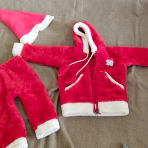 Santa Woolen Dress Set For Infants