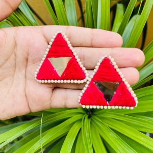 Red Mirror Earring