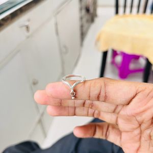 pure silver unique ring vshape