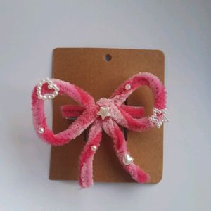 Pink Y2k Bow Clip