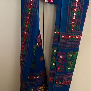 Cotton Dupatta With Mirror Work And Embroidery