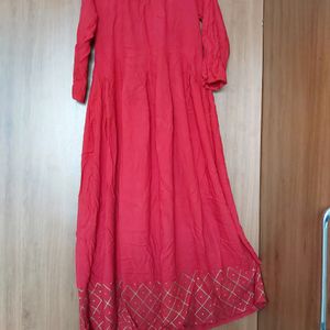 Red Gown With Dupatta