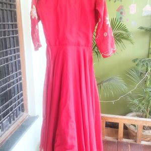 Red Plain Anarkali Suit- Valentine Day🎁♥️💐