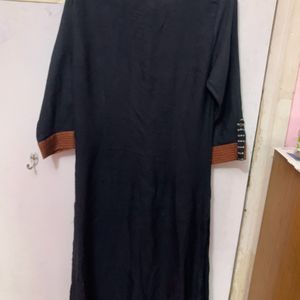 Soft rayon black W kurta