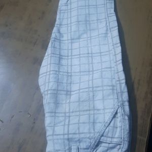 White Check Formal Pant