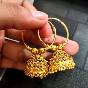 Combo Offer Golden Jhumka And pearl Jhumk